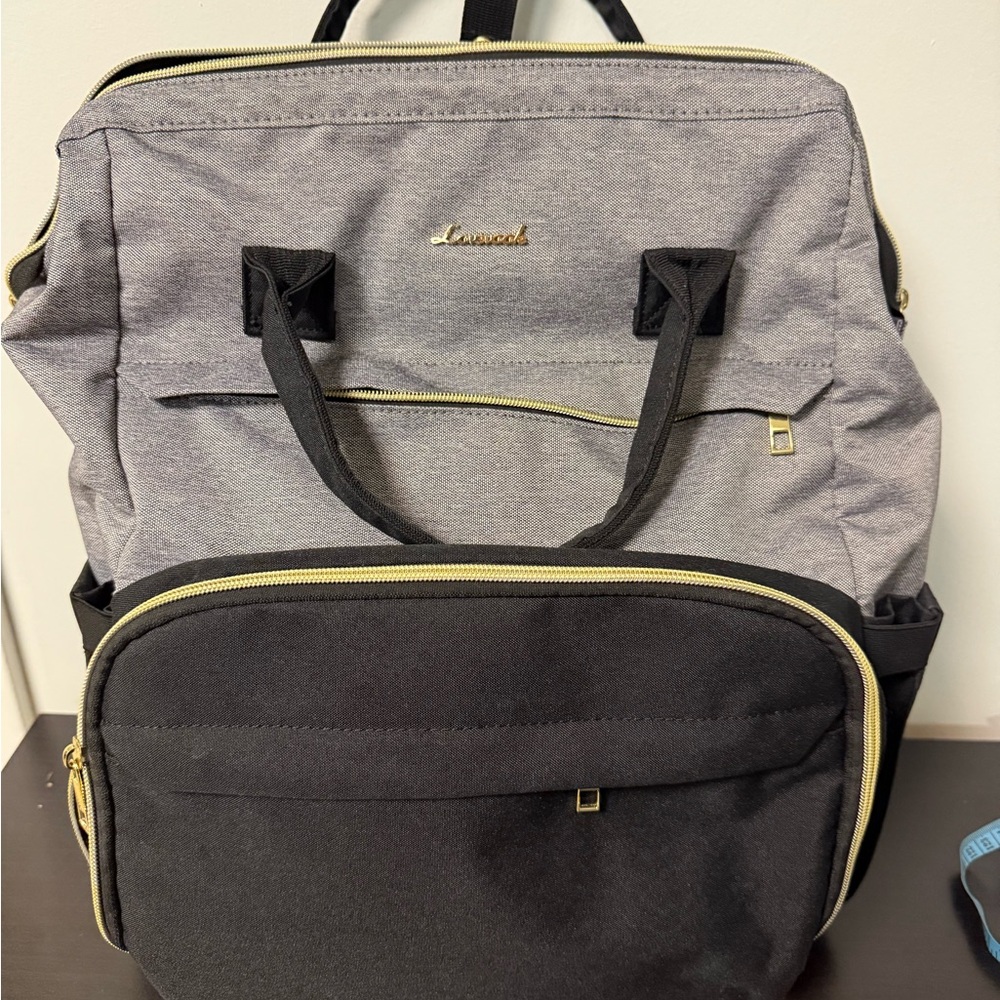 Gray and Black Backpack